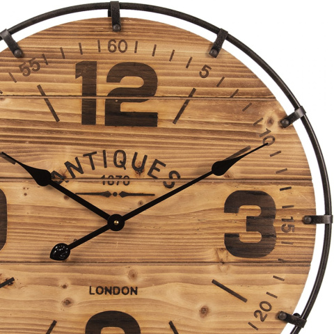 Okrągły duży zegar ścienny loftowy