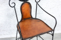 Indyjskie krzesło barowe loft skóra i metal