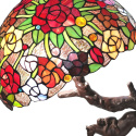 Piękna lampa stołowa witrażowa w kwiaty TIFFANY