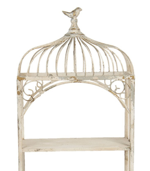 Prowansalski postarzany regał metalowy klatka