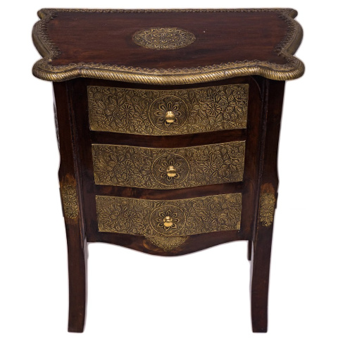 Indyjska komoda szafka zdobiona mosiądzem orient