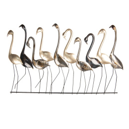 Metalowy dekor ścienny flamingi