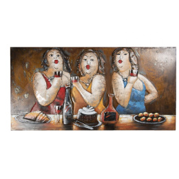 Metalowy dekor ścienny/obraz trzy kobiety