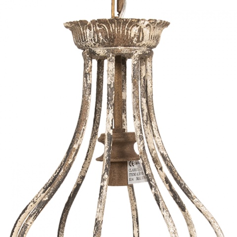Postarzana lampa wisząca ażurowa metalowa Clayre & Eef
