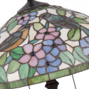 Piękna witrażowa lampa stołowa w kwiaty TIFFANY