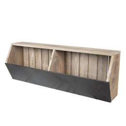 Skandynawska półka naścienna drewno i metal 2