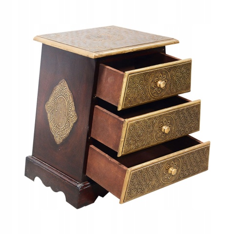 Indyjska ozdobna szafka z szufladami orientalna