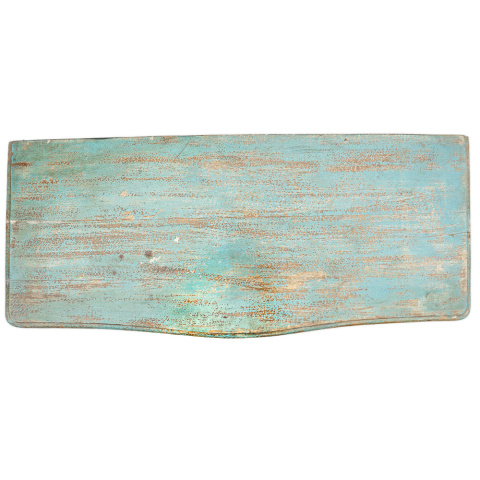 Niebieska przecierana komoda na nóżkach w stylu orientalnym