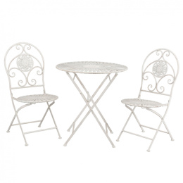Metalowy stolik i krzesła ogrodowe prowansalskie