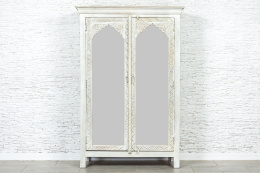 Duża biała szafa indyjska z lustrami orient