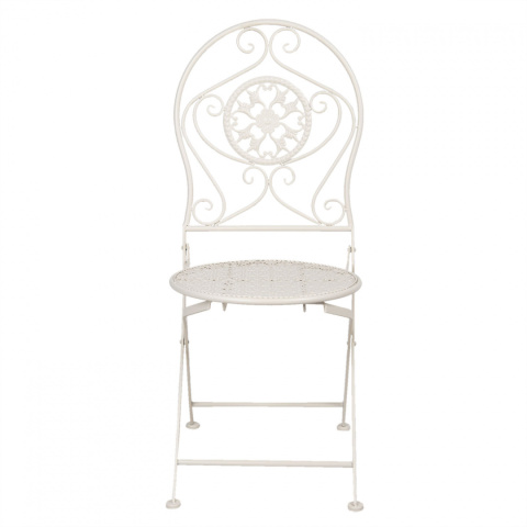 Białe metalowe krzesło ogrodowe vintage 2 sztuki