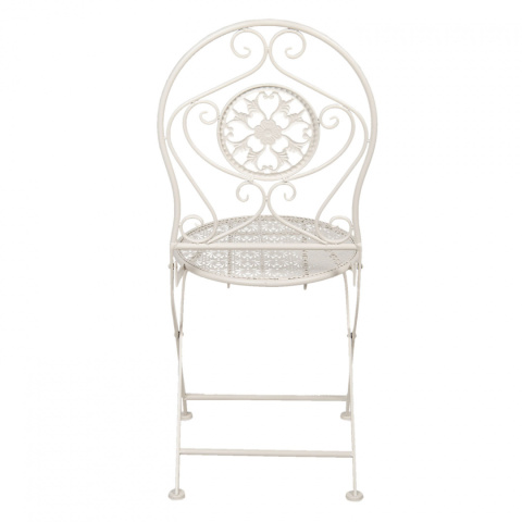 Białe metalowe krzesło ogrodowe vintage 2 sztuki