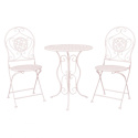Stylowy okrągły stolik i krzesła ogrodowe Clayre & Eef