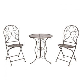 Czarne meble ogrodowe zestaw stolik i dwa krzesła