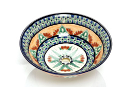 Kolorowa ceramiczna umywalka nablatowa z Meksyku