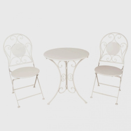 Metalowe meble ogrodowe stolik 2 krzesła Clayre & Eef