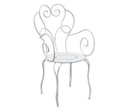 Białe postarzane krzesło z podłokietnikami LUNA Belldeco
