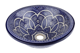 Orientalna ręcznie malowana umywalka z Maroka