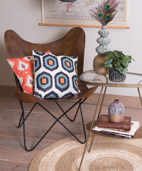 Skórzany fotel Butterfly w stylu industrialnym