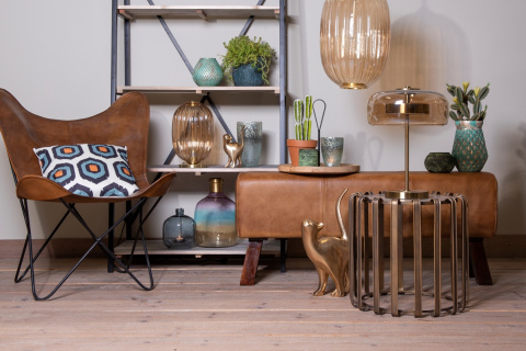 Skórzany fotel Butterfly w stylu industrialnym