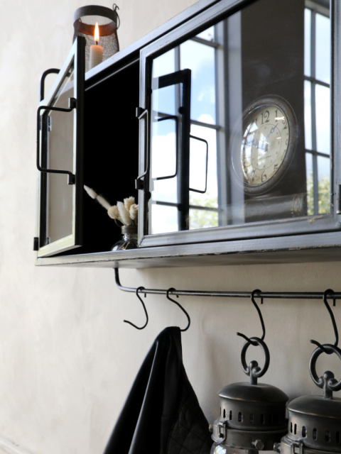 Przeszklona szafka ścienna industrial Chic Antique
