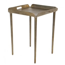 Designerski złoty aluminiowy stolik taca