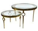 Złoty stolik ze szklanym blatem Deluxe Gold 1 Belldeco