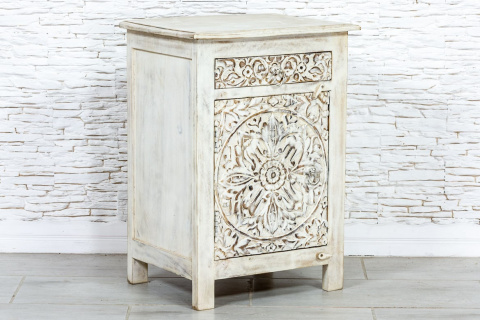 Meble indyjskie bielona szafka nocna orient