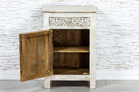 Meble indyjskie bielona szafka nocna orient