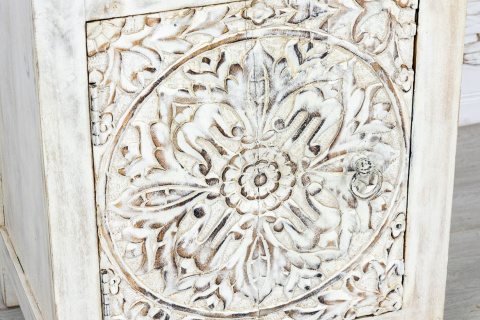 Meble indyjskie bielona szafka nocna orient