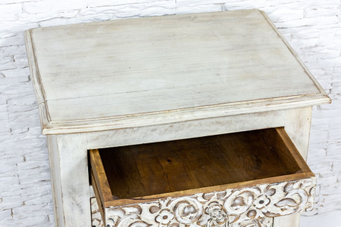 Meble indyjskie bielona szafka nocna orient