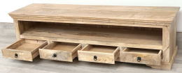 Meble kolonialne jasna drewniana szafka RTV 200 cm