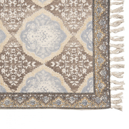 Niebieski orientalny dywan z frędzlami 140x200