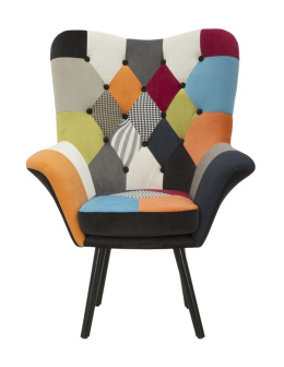 Pikowany fotel retro patchwork YORK Mauro Ferretti