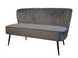 Szara welurowa sofa w stylu retro MARAT Chic Antique