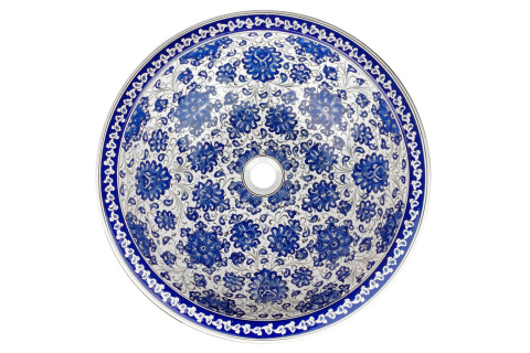 Wzorzysta ręcznie malowana umywalka orient z Turcji