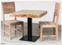 Kwadratowy indyjski stół drewniany na stalowej nodze