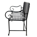 Metalowa czarna ławka ogrodowa retro Clayre & Eef