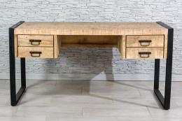Loftowe biurko drewniane z szufladami Indie