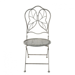 Metalowe białe krzesło ogrodowe z przetarciami
