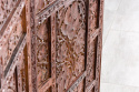 Niski rzeźbiony parawan indyjski z drewna sezamowego