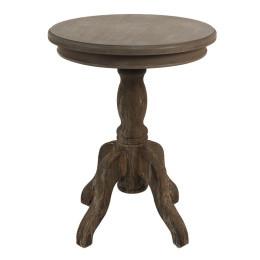 Drewniany brązowy stolik vintage w stylu country
