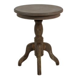 Drewniany brązowy stolik vintage w stylu country