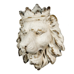 Dekoracja ścienna postarzana głowa lwa