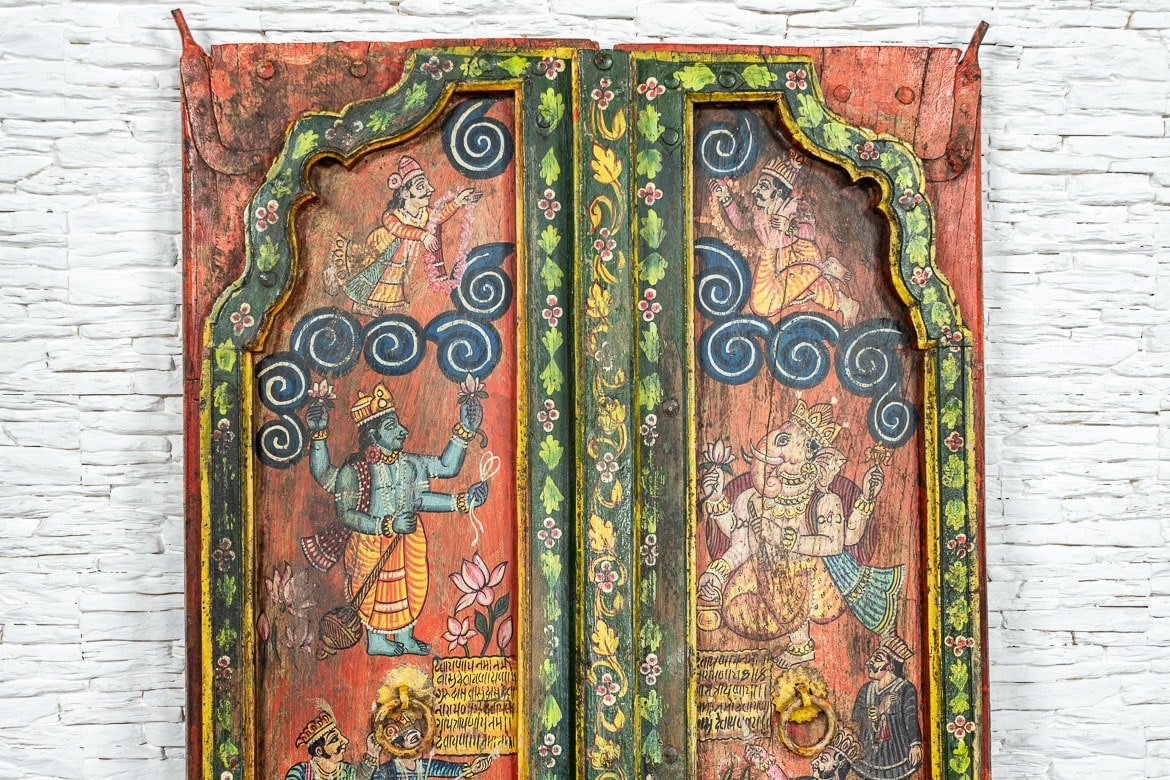 Orinetalny panel dekoracyjny drzwi z Indii