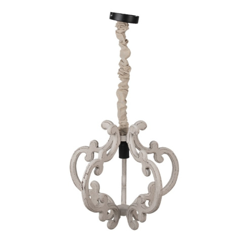 Przercierana lampa wisząca kremowa farmhouse style