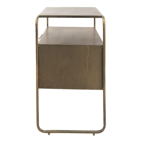 Mała szafka retro z szufladami drewno i metal