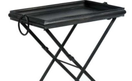 Metalowy czarny stolik z tacą Rustic Belldeco