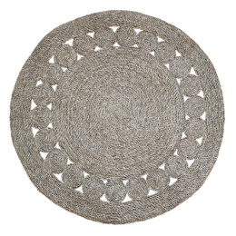 Okrągły pleciony dywanik z trawy morskiej Chic Antique