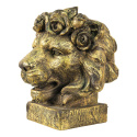 Posąg na podstawie złota głowa lwa z różami